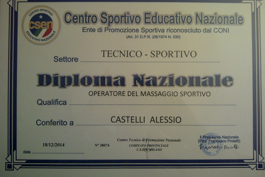 Alessio Castelli Massaggiatore Olistico Sportivo, Bollate, Lombardia
