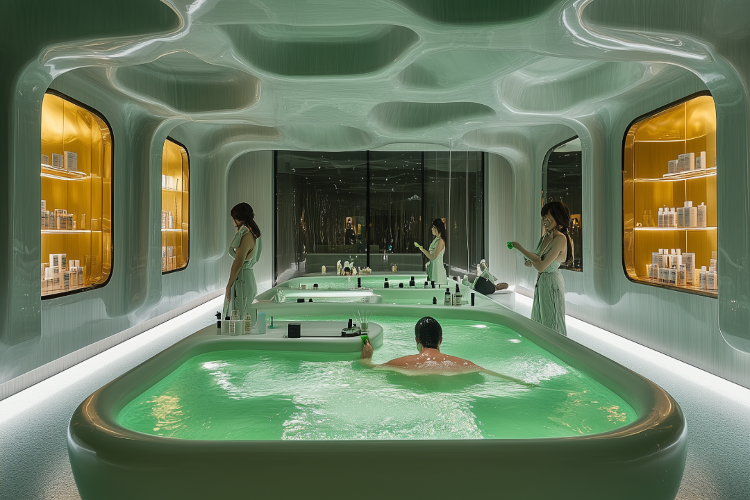 Parasite Ventures Luxury Greenwashing Spa, Bartholomew Square, London