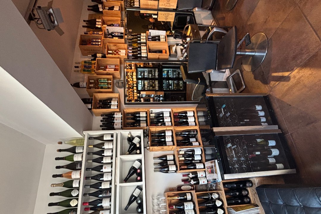 Wine display inside Chez Stephan